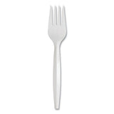 Mediumweight Polypropylene Cutlery, Fork, White, 1,000-carton