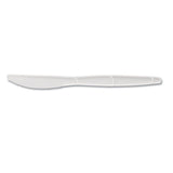 Plastic Cutlery, Mediumweight Knives, White, 1,000-carton