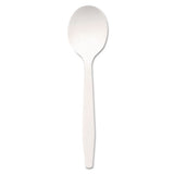 Plastic Cutlery, Mediumweight Soup Spoons, White, 1,000-carton