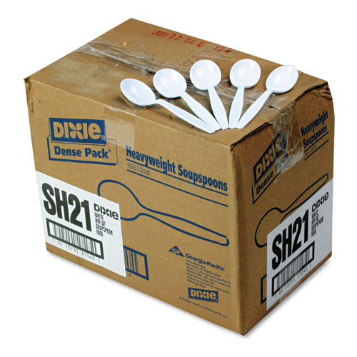 Plastic Cutlery, Heavyweight Soup Spoons, White, 1,000-carton