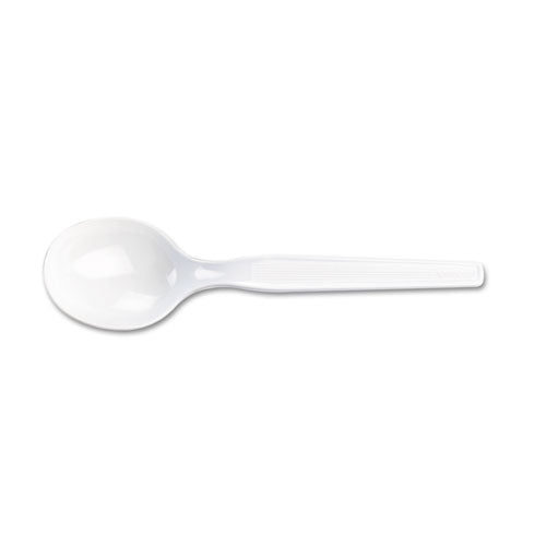 Plastic Cutlery, Heavy Mediumweight Soup Spoon, 100-box