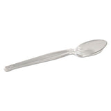 Plastic Cutlery, Heavyweight Teaspoon, Crystal Clear, 6", 1,000-carton