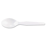 Plastic Cutlery, Heavy Mediumweight Teaspoons, White, 1,000 Carton