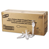 Individually Wrapped Polystyrene Cutlery, Teaspoons, White, 1,000-carton