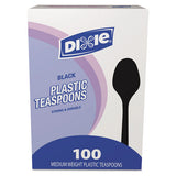 Plastic Cutlery, Heavy Mediumweight Teaspoons, Black, 100-box