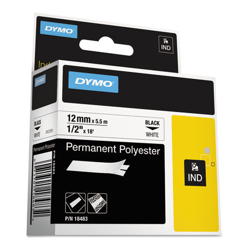 Rhino Permanent Poly Industrial Label Tape, 0.5
