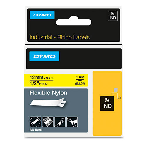 Rhino Flexible Nylon Industrial Label Tape, 0.5
