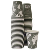 World Art Renewable-compostable Hot Cups, 12 Oz, Gray, 50-pack