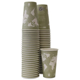 World Art Renewable-compostable Hot Cups, 16 Oz, Moss, 50-pack