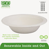 Renewable And Compostable Sugarcane Bowls - 12 Oz, 50-packs