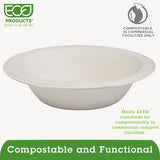 Renewable And Compostable Sugarcane Bowls - 12 Oz, 50-packs