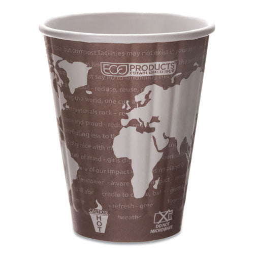 World Art Renewable And Compostable Insulated Hot Cups, Pla, 8 Oz, 40-pack, 20 Packs-carton
