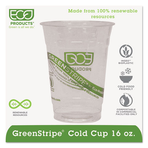 Greenstripe Renewable And Compostable Cold Cups - 16 Oz, 50-pack, 20 Packs-carton