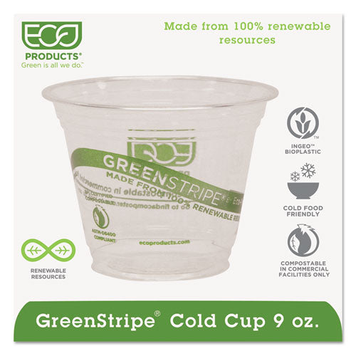 Greenstripe Renewable And Compostable Cold Cups - 9 Oz, 50-pack, 20 Packs-carton