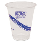 Bluestripe 25% Recycled Content Cold Cups, 12 Oz, Clear-blue, 50-pk, 20 Pk-ct