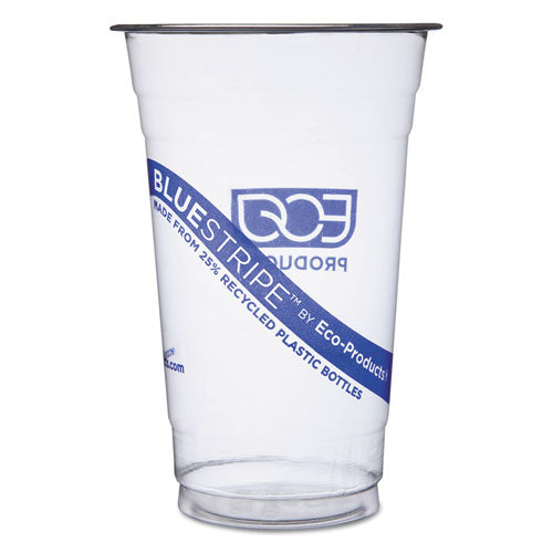 Bluestripe 25% Recycled Content Cold Cups, 20 Oz, Clear-blue, 1000-carton