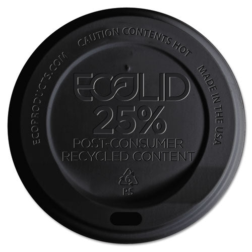 Ecolid 25% Recy Content Hot Cup Lid, Black, F-10-20oz, 100-pk, 10 Pk-ct