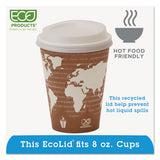 Ecolid 25% Recy Content Hot Cup Lid, White, Fits 8oz Hot Cups, 100-pk, 10 Pk-ct