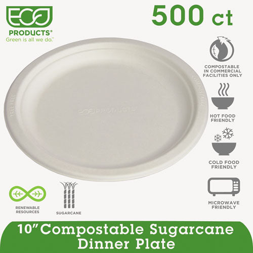 Renewable And Compostable Sugarcane Plates - 10
