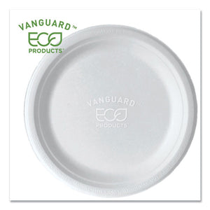 Vanguard Renewable And Compostable Sugarcane Plates, 9", White, 500-carton