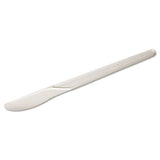 Plantware Compostable Cutlery, Knife, 6", Pearl White, 50-pack, 20 Pack-carton