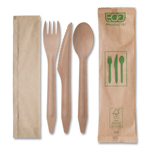 Wood Cutlery, Fork/knife/spoon/napkin, Natural, 500/carton