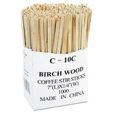 Renewable Wooden Stir Sticks - 7", 1000-pk, 10 Pk-ct