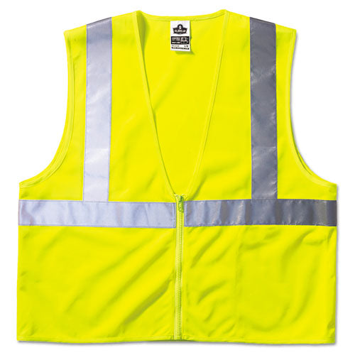 Glowear 8210z Class 2 Economy Vest, Polyester Mesh, Large-x-large, Lime