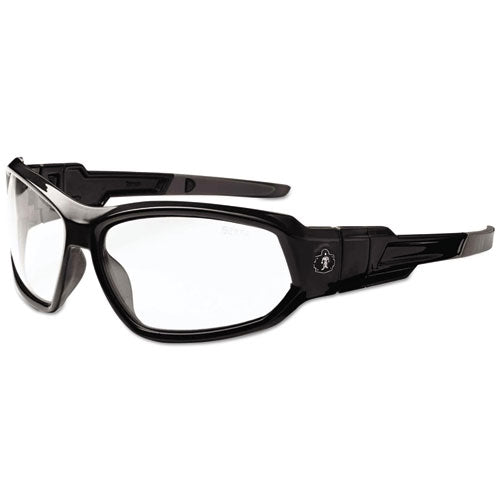 Skullerz Loki Safety Glasses-goggles, Black Frame-clear Lens, Nylon-polycarb