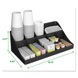 11-compartment Coffee Condiment Organizer, 18 1-4 X 6 5-8 X 9 7-8, Black