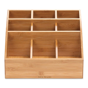 Square 9 Compartment Condiment Organizer, 12 X 12 X 5.5, Bamboo