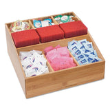 Square 9 Compartment Condiment Organizer, 12 X 12 X 5.5, Bamboo