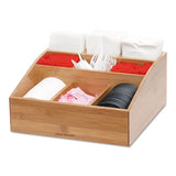 Square 9 Compartment Condiment Organizer, 12 X 12 X 5.5, Bamboo