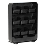 Baggy Nine-drawer Tea Bag And Accessory Holder, Black, 10.24 X 4.33 X 13.11