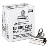 Bulldog Clips, Medium, Nickel-plated, 36-box