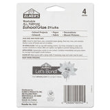 Washable School Glue Sticks, 0.24 Oz, Applies And Dries Clear, 4-pack