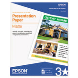 Matte Presentation Paper, 4.9 Mil, 17 X 22, Matte Bright White, 100-pack