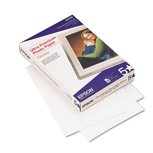 Ultra Premium Glossy Photo Paper, 11.8 Mil, 4 X 6, Glossy Bright White, 60-pack