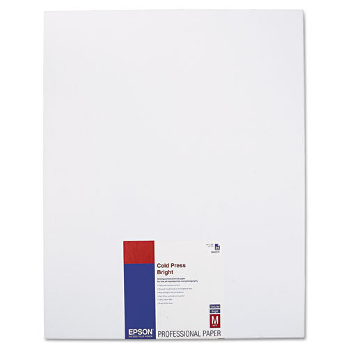 Cold Press Bright Fine Art Paper, 21 Mil, 17 X 22, Textured Matte White, 25-pack