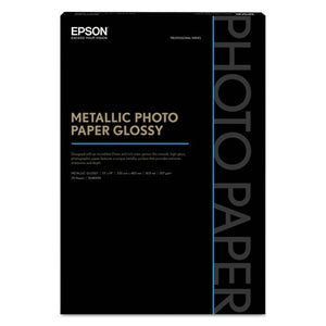 Professional Media Metallic Gloss Photo Paper, 5.5 Mil, 13 X 19, White, 25-pack