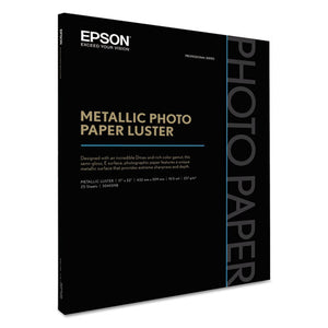 Professional Media Metallic Luster Photo Paper, 5.5 Mil, 17 X 22, White, 25-pack