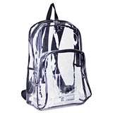 Backpack, Pvc Plastic, 12 1-2 X 5 1-2 X 17 1-2, Clear-black