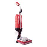 Tradition Upright Vacuum With Dust Cup, 7 Amp, 12" Path, Red-steel