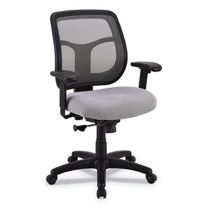 Apollo Mid-back Mesh Chair, Silver Seat-silver Back, Black Base