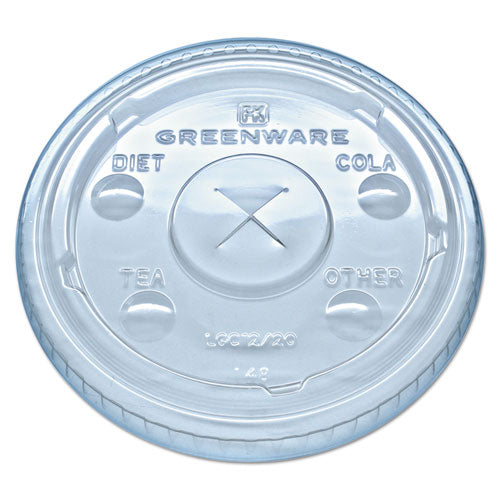 Greenware Cold Drink Lids, Fits 9, 12, 20 Oz Cups, Clear, 1000-carton