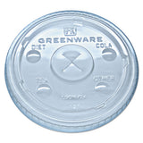 Greenware Cold Drink Lids, Fits 16-18, 24 Oz Cups, X-slot, Clear, 1000-carton