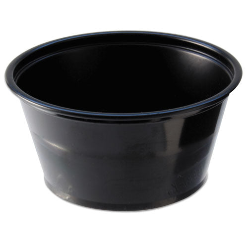 Portion Cups, 2oz, Black, 250-sleeve, 10 Sleeves-carton