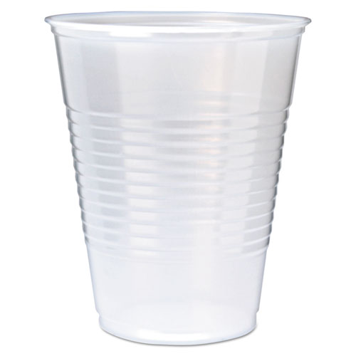 Rk Ribbed Cold Drink Cups, 12oz, Translucent, 50-sleeve, 20 Sleeves-carton