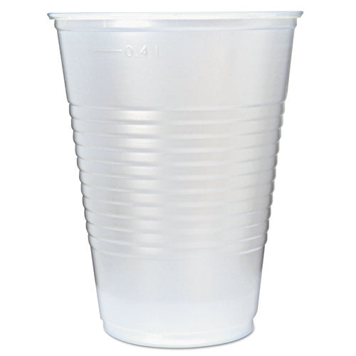 Rk Ribbed Cold Drink Cups, 16oz, Translucent, 50-sleeve, 20 Sleeves-carton