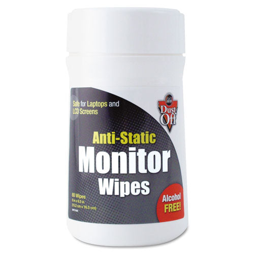 Premoistened Monitor Cleaning Wipes, Cloth, 6 X 6.5, 80-tub